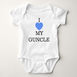 I LOVE MY GUNCLE BLUE HEART BABY BODYSUIT