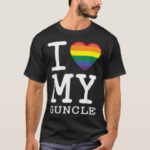 I Love My Guncle Gay Homosexual Rainbow Heart Uncl T-Shirt