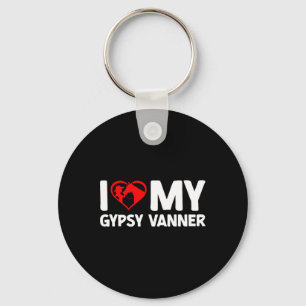 I Love My Gypsy Vanner Horse Horseback Riding Key Ring