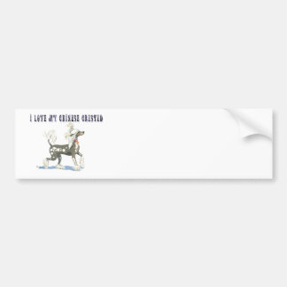 I Love My Hairless Chinese Crested Dog Bumper Sticker