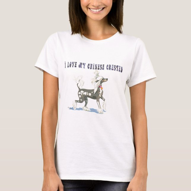I Love My Hairless Chinese Crested Dog T-Shirt (Front)