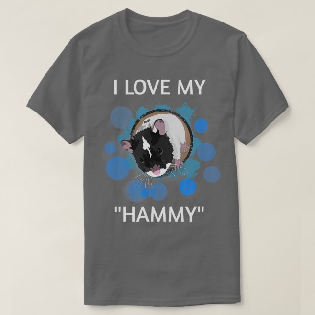 I Love My Hammy Cute Baby Hamster Pet Lovers T-Shirt (Design Front)