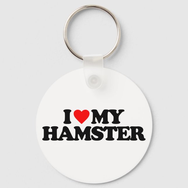 I LOVE MY HAMSTER KEY RING (Front)