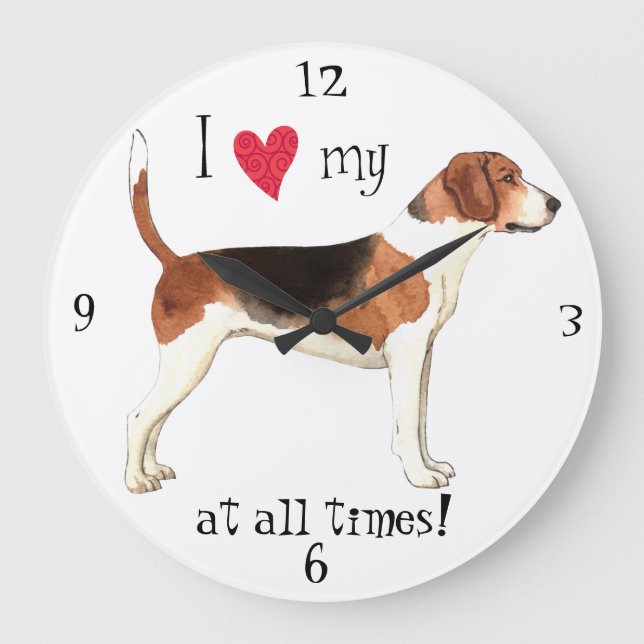 I Love my Harrier Large Clock (Front)