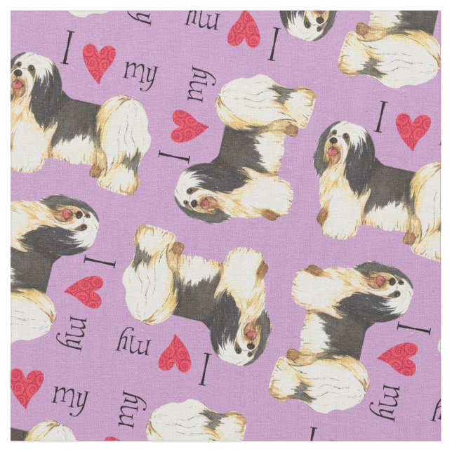 I Love my Havanese Fabric (Close Up)