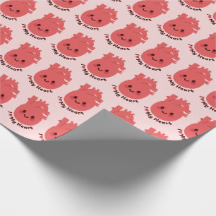 I Love My Heart – Cute Smiling Heart Wrapping Paper