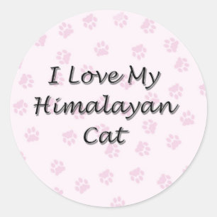 I Love My Himalayan Cat Classic Round Sticker