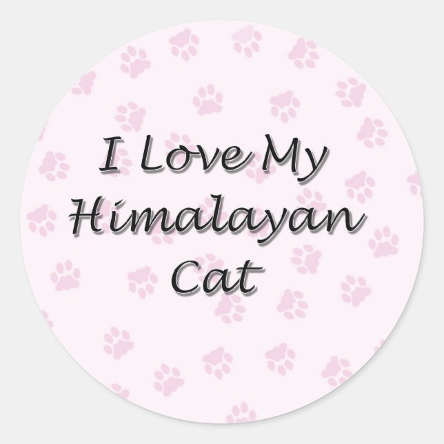 I Love My Himalayan Cat Classic Round Sticker (Front)