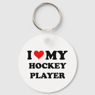 I Love My Hockey Player Key Ring