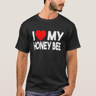 I Love My Honey Bee Shirt, Funny Animal Couple Mat T-Shirt