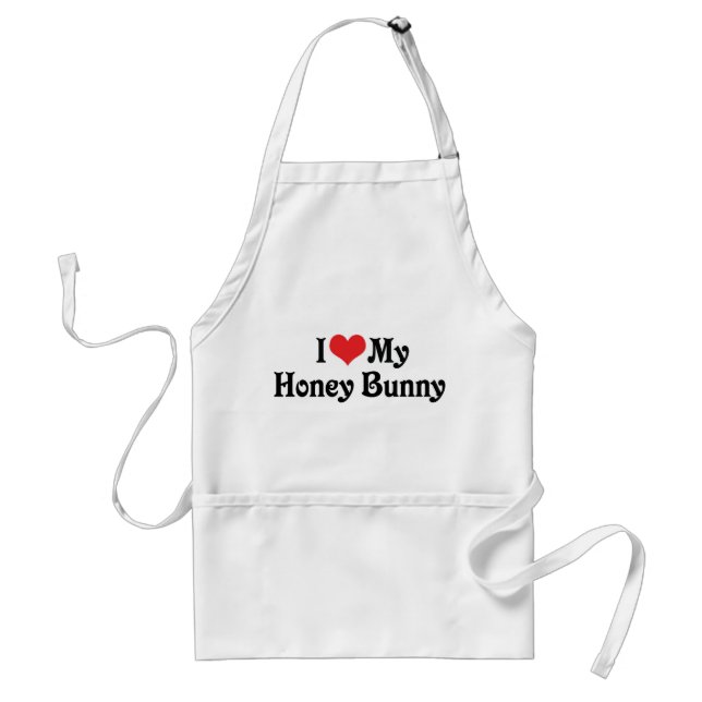 I Love My Honey Bunny Standard Apron (Front)