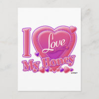 I Love My Honey pink/purple - heart