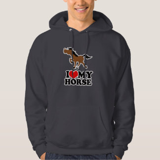 I love my HORSE Dark Grey Hooded Sweatshirt