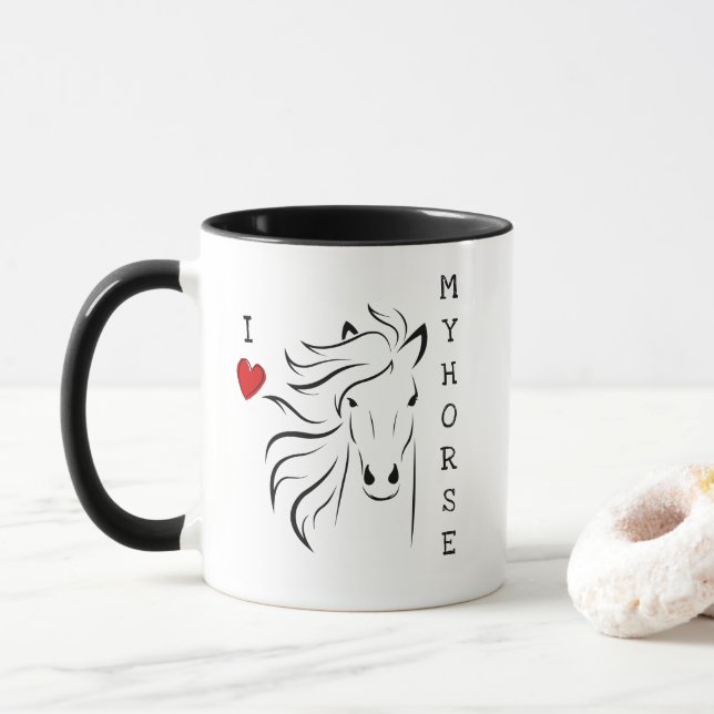 I Love My Horse Graphic Mug (With Donut)