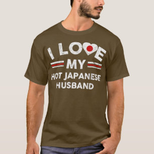 I Love My Hot Japanese Husband T shirt Flag Graphi