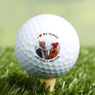 I Love My Hubby Photo Customisable Golf Balls