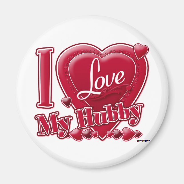 I Love My Hubby red - heart Magnet (Front)