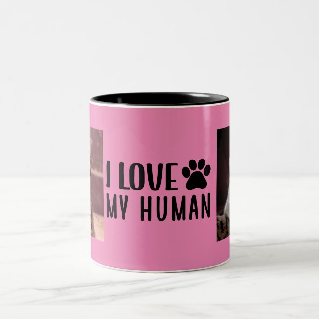 I Love my Human Two-Tone Coffee Mug (Center)