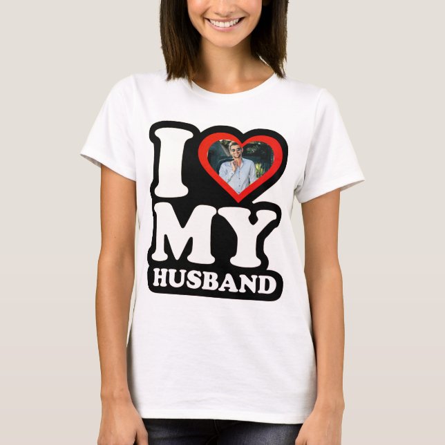 I Love My Husband 1974 - Custom Photo Personalised T-Shirt (Front)