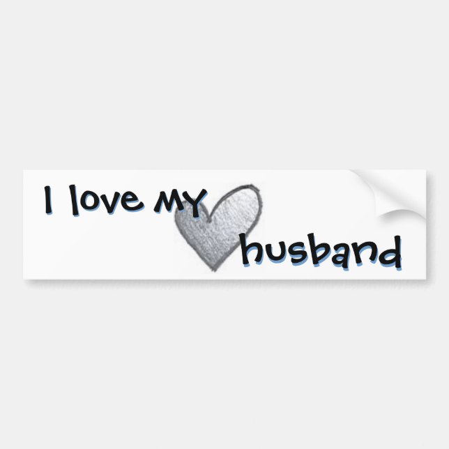 I love my husband bumper sticker (Front)