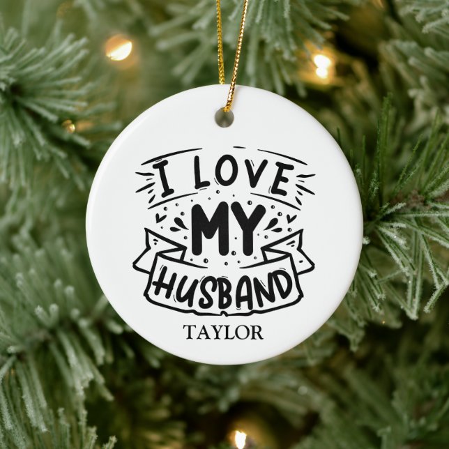 I love My Husband Ceramic Tree Decoration (Tree)