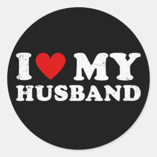 I Love My Husband Classic Round Sticker