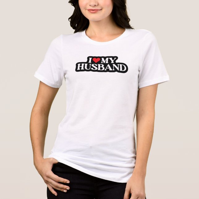 I love My Husband Cool Heart Tshirt. Tri-Blend Shirt (Front)