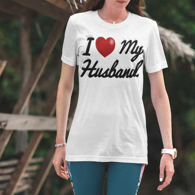 I Love My Husband cute black text T-Shirt (Creator Uploaded)