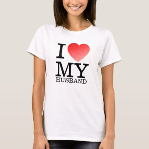 I love my husband geometric heart Valentine day T-Shirt