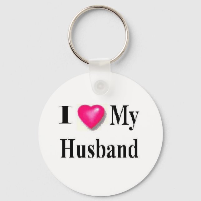 i love my husband key ring (Front)