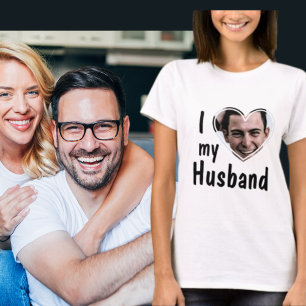 I Love My Husband Photo Heart T-Shirt