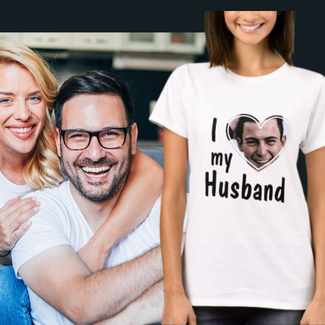 I Love My Husband Photo Heart T-Shirt (Creator Uploaded)