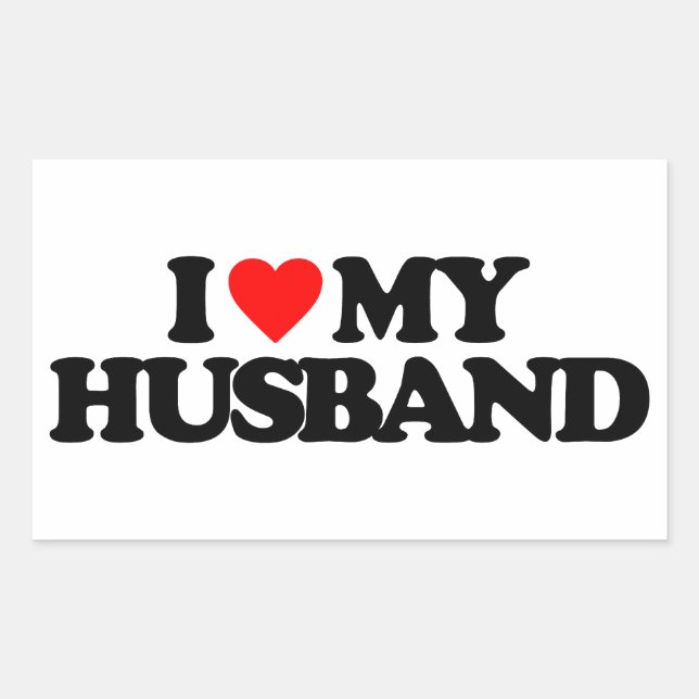 I LOVE MY HUSBAND RECTANGULAR STICKER (Front)