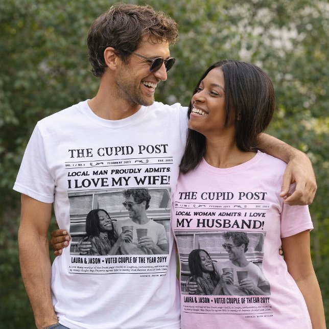 I LOVE MY HUSBAND Shirt, Fun Custom Newspaper  T-Shirt (I LOVE MY HUSBAND Shirt, Fun Custom Newspaper T-Shirt )