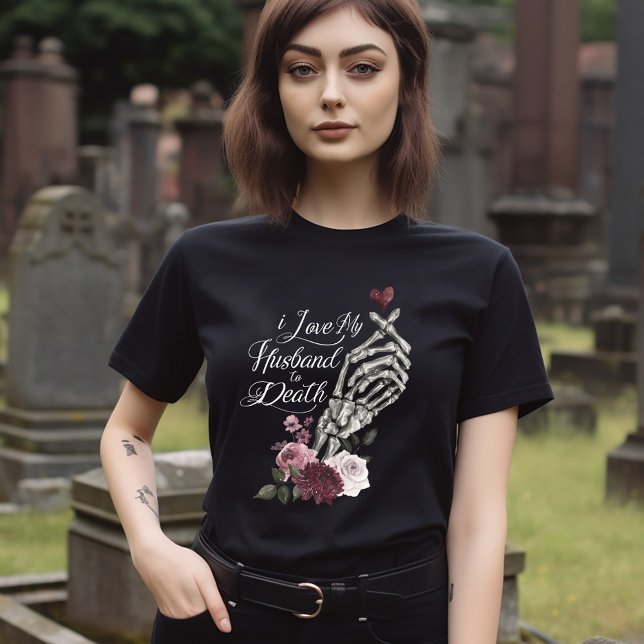 I Love My Husband to Death Skeleton Hand Heart Tri-Blend Shirt (I Love My Husband to Death Skeleton Hand Heart T-Shirt)
