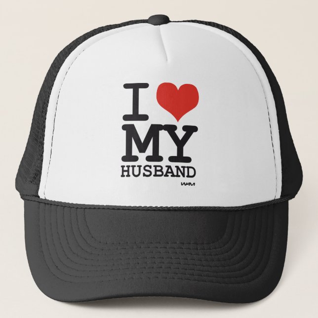 i love my husband trucker hat (Front)