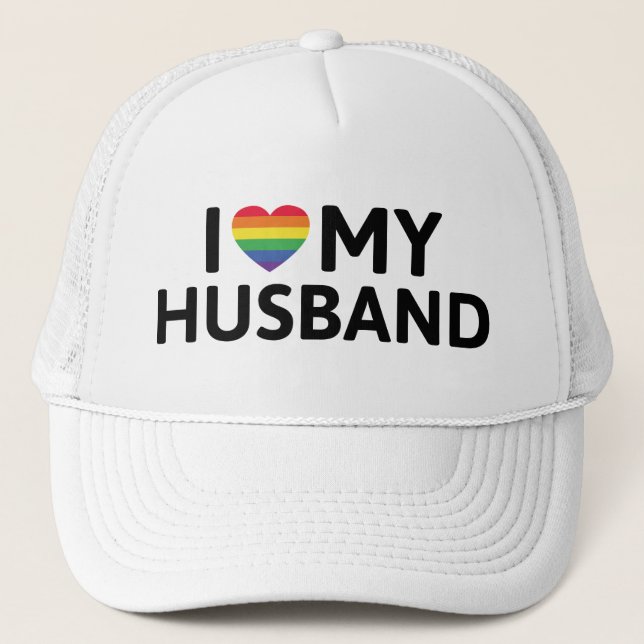 I Love My Husband Trucker Hat (Front)
