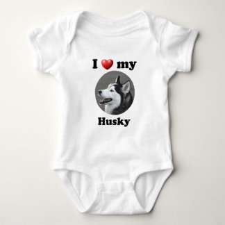 I Love My Husky Baby Bodysuit