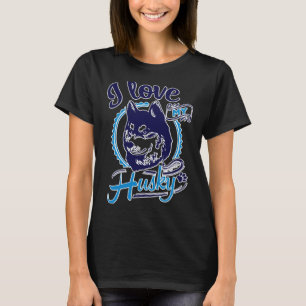 I Love My Husky Dog Dog For Humans Dog T-Shirt