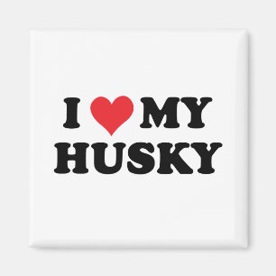 I Love My Husky Magnet