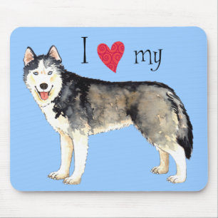 I Love my Husky Mouse Pad