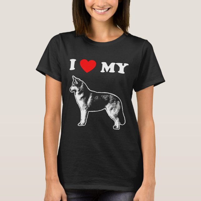 I Love My Husky             T-Shirt (Front)