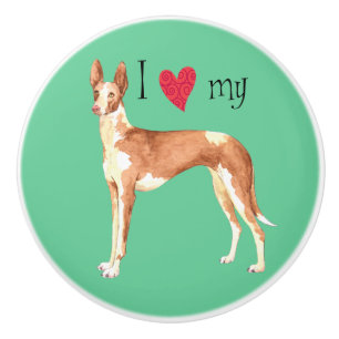 I Love my Ibizan Hound Ceramic Knob