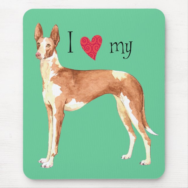 I Love my Ibizan Hound Mouse Pad (Front)