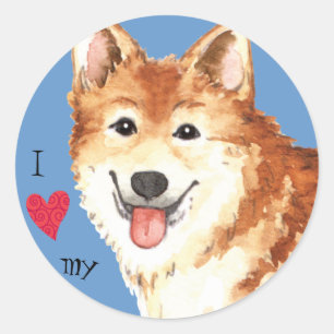 I Love my Icelandic Sheepdog Classic Round Sticker