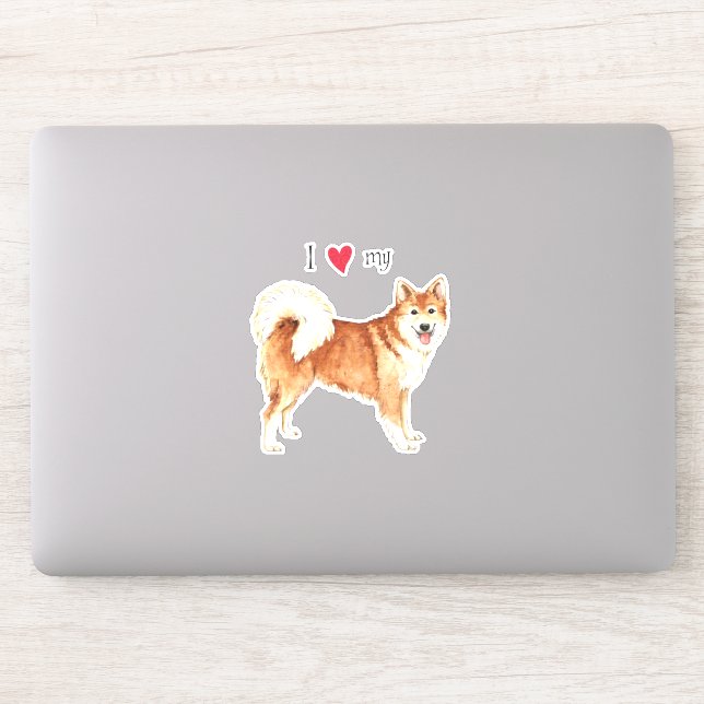 I Love my Icelandic Sheepdog Vinyl Sticker (Computer)
