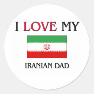 I Love My Iranian Dad Classic Round Sticker