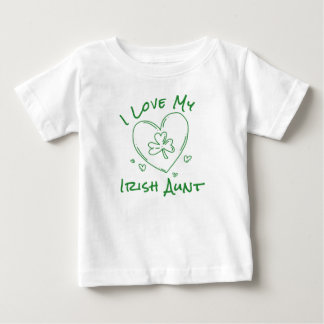 I Love My Irish Aunt | Cute Shamrock Heart Custom Baby T-Shirt