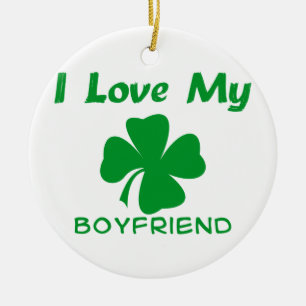 I Love My Irish Boyfriend Ceramic Tree Decoration