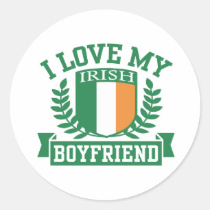 I Love My Irish Boyfriend Classic Round Sticker